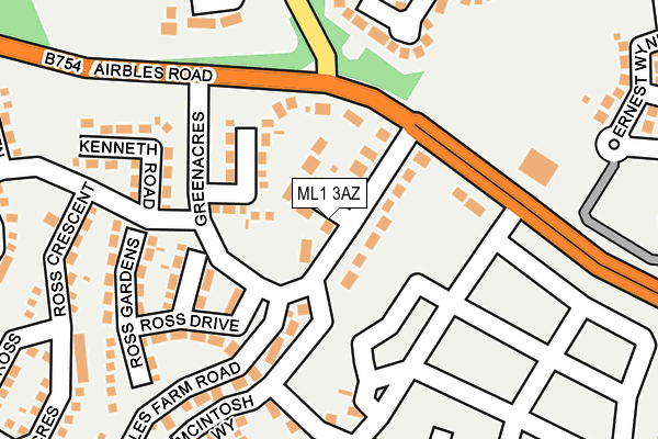 ML1 3AZ map - OS OpenMap – Local (Ordnance Survey)