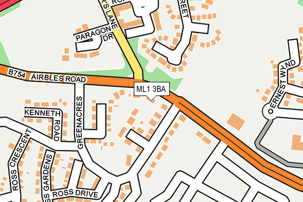 ML1 3BA map - OS OpenMap – Local (Ordnance Survey)