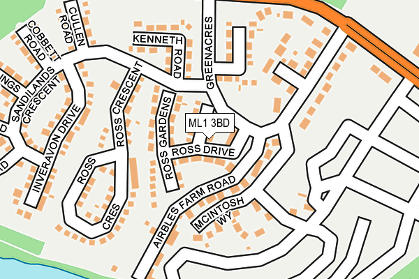 ML1 3BD map - OS OpenMap – Local (Ordnance Survey)