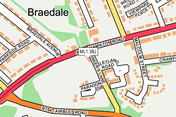 ML1 3BJ map - OS OpenMap – Local (Ordnance Survey)