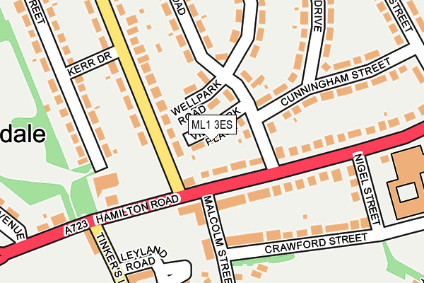 ML1 3ES map - OS OpenMap – Local (Ordnance Survey)