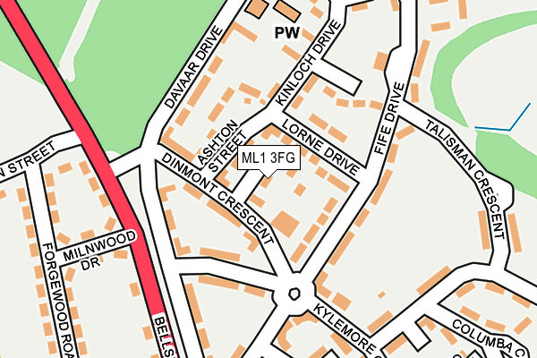 ML1 3FG map - OS OpenMap – Local (Ordnance Survey)