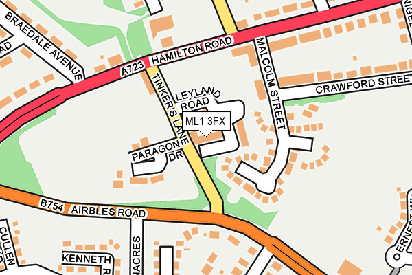 ML1 3FX map - OS OpenMap – Local (Ordnance Survey)