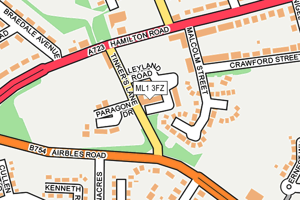 ML1 3FZ map - OS OpenMap – Local (Ordnance Survey)