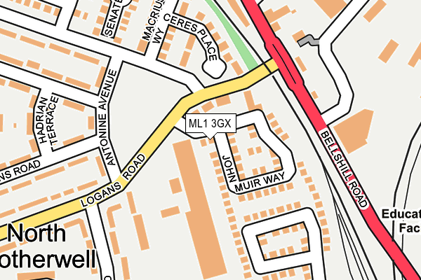 ML1 3GX map - OS OpenMap – Local (Ordnance Survey)