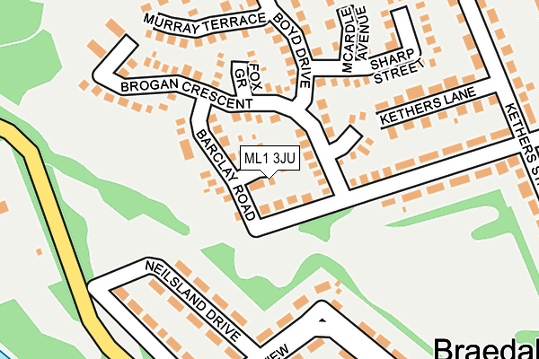 ML1 3JU map - OS OpenMap – Local (Ordnance Survey)