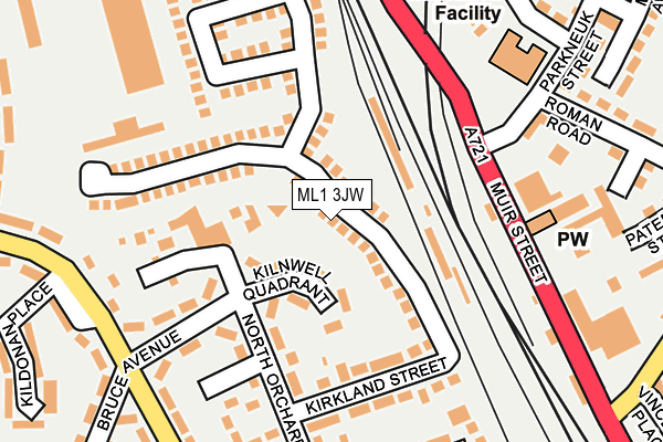 ML1 3JW map - OS OpenMap – Local (Ordnance Survey)
