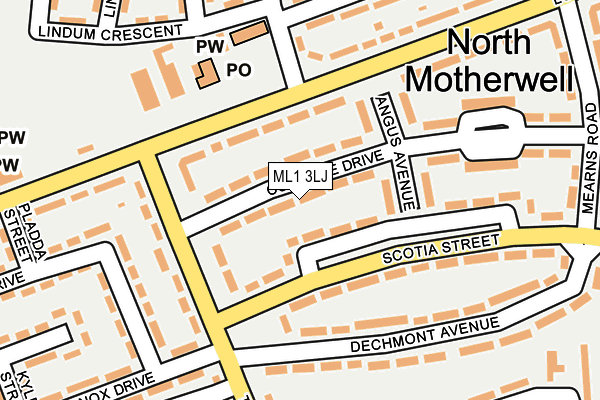 ML1 3LJ map - OS OpenMap – Local (Ordnance Survey)