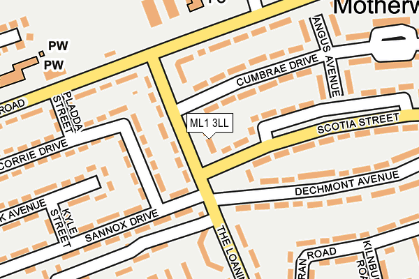 ML1 3LL map - OS OpenMap – Local (Ordnance Survey)