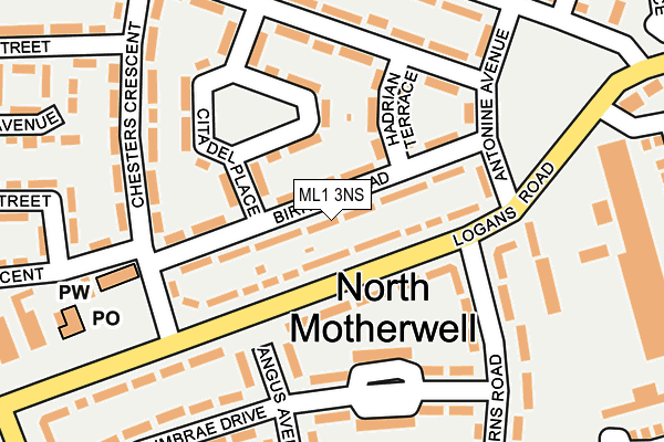 ML1 3NS map - OS OpenMap – Local (Ordnance Survey)