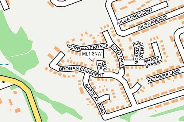 ML1 3NW map - OS OpenMap – Local (Ordnance Survey)