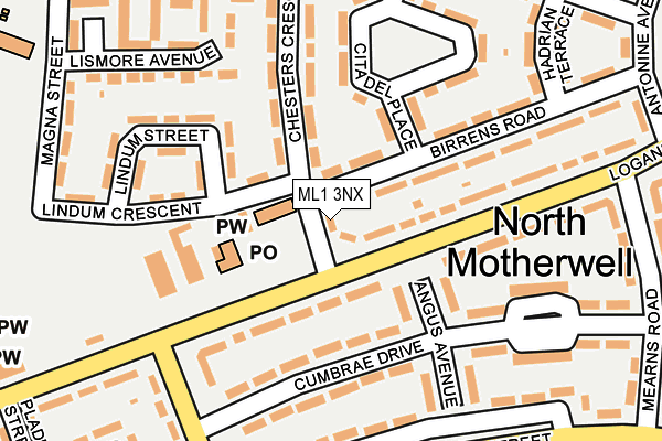 ML1 3NX map - OS OpenMap – Local (Ordnance Survey)