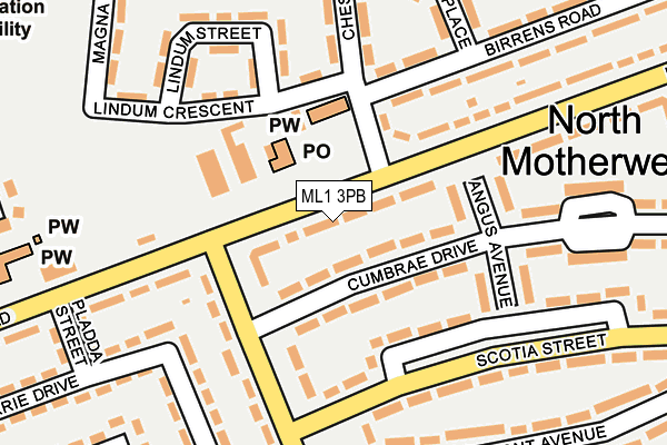 ML1 3PB map - OS OpenMap – Local (Ordnance Survey)