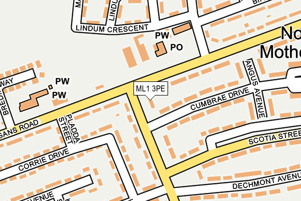 ML1 3PE map - OS OpenMap – Local (Ordnance Survey)