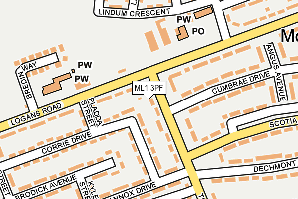 ML1 3PF map - OS OpenMap – Local (Ordnance Survey)