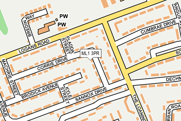 ML1 3PR map - OS OpenMap – Local (Ordnance Survey)
