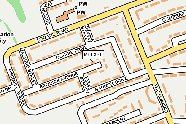 ML1 3PT map - OS OpenMap – Local (Ordnance Survey)
