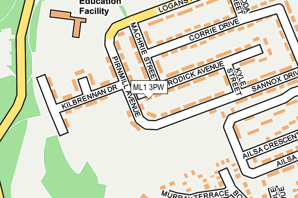 ML1 3PW map - OS OpenMap – Local (Ordnance Survey)
