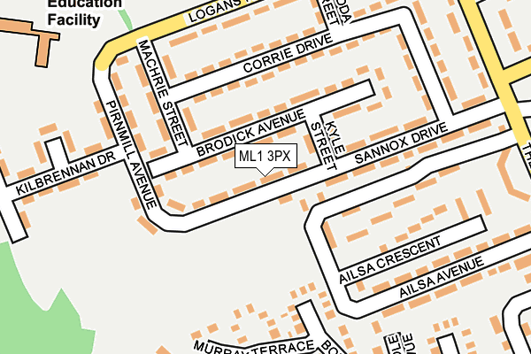 ML1 3PX map - OS OpenMap – Local (Ordnance Survey)