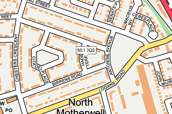 ML1 3QS map - OS OpenMap – Local (Ordnance Survey)