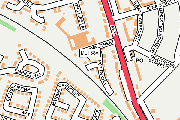 ML1 3SA map - OS OpenMap – Local (Ordnance Survey)