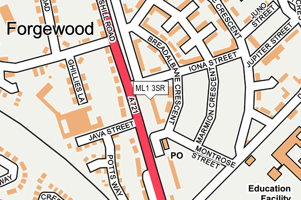 ML1 3SR map - OS OpenMap – Local (Ordnance Survey)