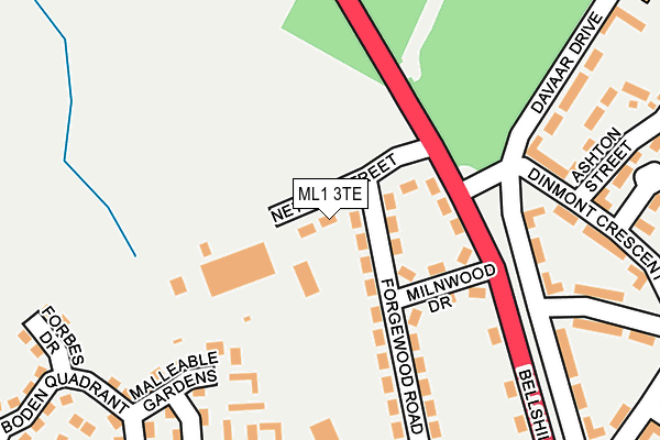 ML1 3TE map - OS OpenMap – Local (Ordnance Survey)
