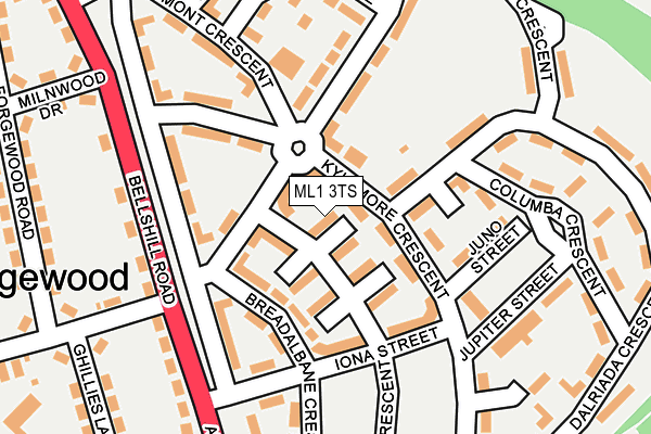 ML1 3TS map - OS OpenMap – Local (Ordnance Survey)