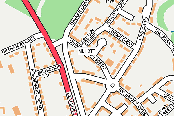 ML1 3TT map - OS OpenMap – Local (Ordnance Survey)