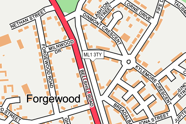 ML1 3TY map - OS OpenMap – Local (Ordnance Survey)