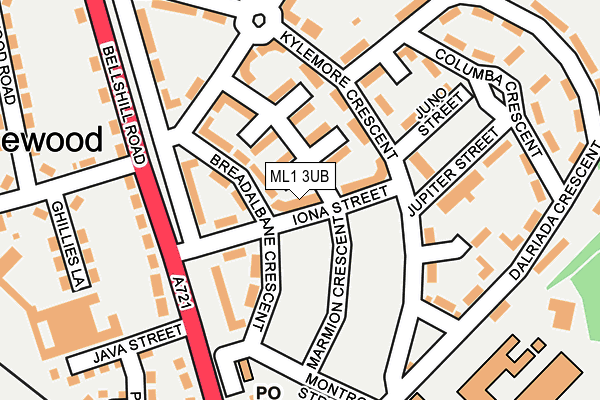 ML1 3UB map - OS OpenMap – Local (Ordnance Survey)