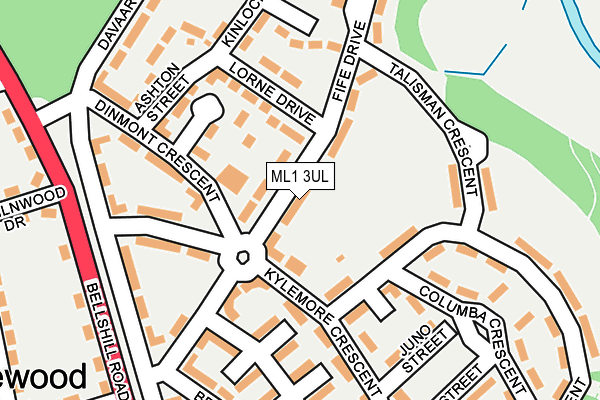 ML1 3UL map - OS OpenMap – Local (Ordnance Survey)