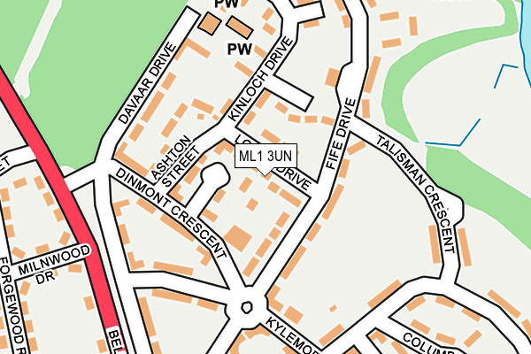 ML1 3UN map - OS OpenMap – Local (Ordnance Survey)