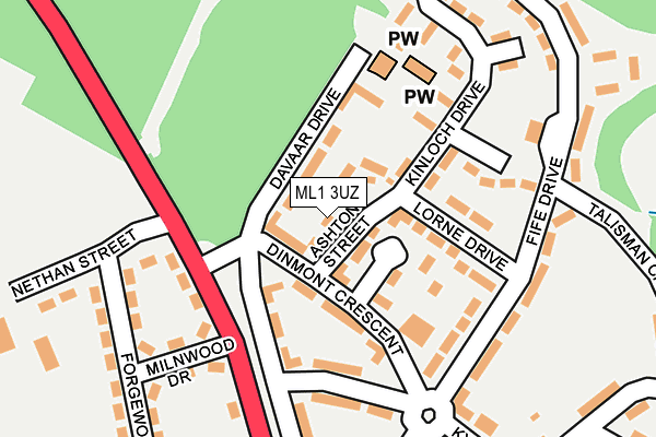 ML1 3UZ map - OS OpenMap – Local (Ordnance Survey)