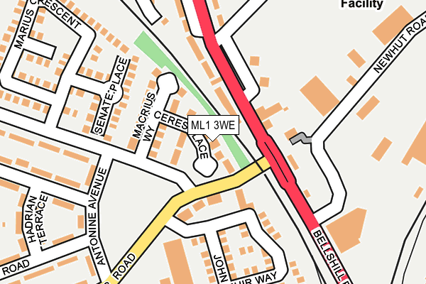 ML1 3WE map - OS OpenMap – Local (Ordnance Survey)