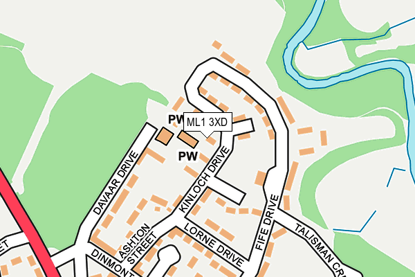 ML1 3XD map - OS OpenMap – Local (Ordnance Survey)