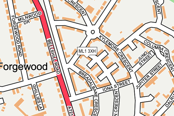 ML1 3XH map - OS OpenMap – Local (Ordnance Survey)