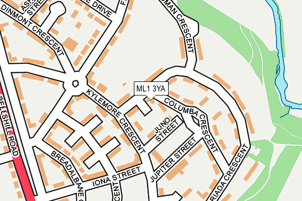 ML1 3YA map - OS OpenMap – Local (Ordnance Survey)