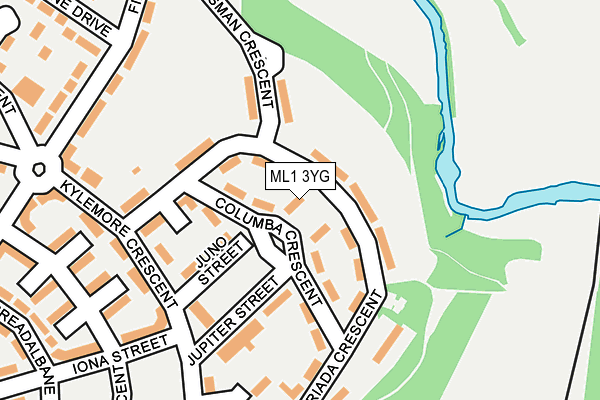 ML1 3YG map - OS OpenMap – Local (Ordnance Survey)