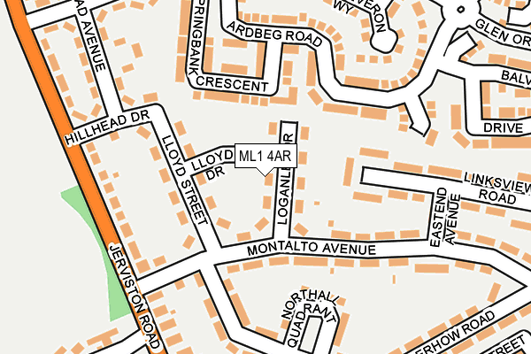 ML1 4AR map - OS OpenMap – Local (Ordnance Survey)