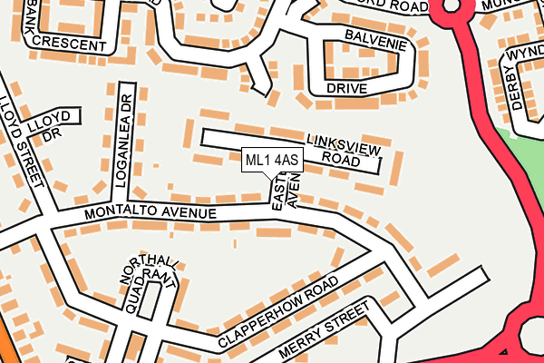ML1 4AS map - OS OpenMap – Local (Ordnance Survey)
