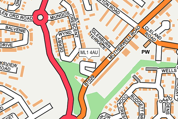 ML1 4AU map - OS OpenMap – Local (Ordnance Survey)