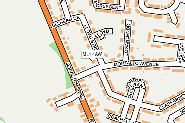 ML1 4AW map - OS OpenMap – Local (Ordnance Survey)