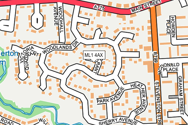 ML1 4AX map - OS OpenMap – Local (Ordnance Survey)