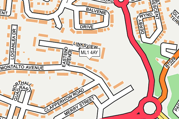 ML1 4AY map - OS OpenMap – Local (Ordnance Survey)