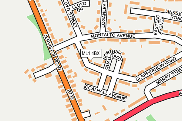 ML1 4BX map - OS OpenMap – Local (Ordnance Survey)