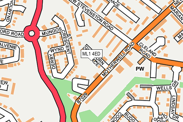 ML1 4ED map - OS OpenMap – Local (Ordnance Survey)