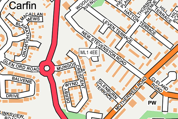 ML1 4EE map - OS OpenMap – Local (Ordnance Survey)