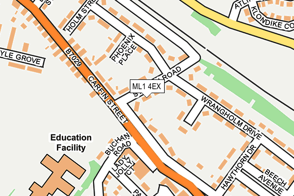 ML1 4EX map - OS OpenMap – Local (Ordnance Survey)