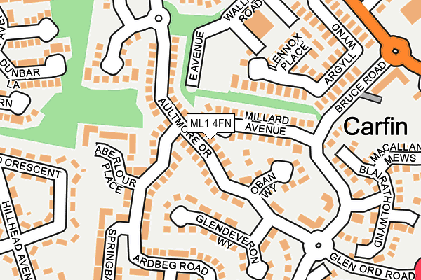 ML1 4FN map - OS OpenMap – Local (Ordnance Survey)